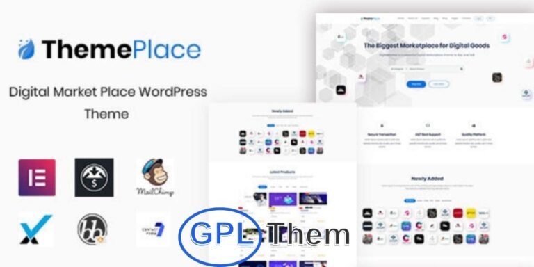 ThemePlace – Digital Marketplace WordPress Theme ThemePlace is a powerful and modern WordPress theme built specifically for creating a full-featured digital marketplace. Perfect for selling stock photos, plugins, themes, software, audio files, or any other type of digital product, ThemePlace is fully integrated with Easy Digital Downloads to provide a seamless eCommerce experience.