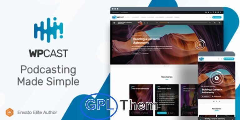 WpCast – Audio Podcast WordPress Theme for Professionals WpCast is a premium WordPress theme designed specifically for podcasters and audio content creators. With a sleek design and robust functionality, it offers the fastest and most efficient way to build a professional podcast website on WordPress.