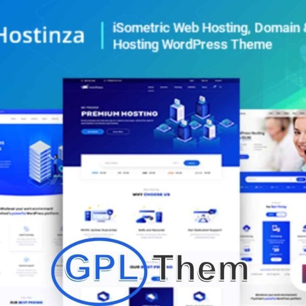 Hostinza – Isometric Web Hosting & WHMCS WordPress Theme Hostinza is a clean, modern, and fully responsive WordPress theme specifically designed for web hosting companies and IT service providers. Featuring a sleek isometric design, Hostinza is ideal for businesses offering shared hosting, VPS, dedicated servers, domain registration, cloud hosting, and related services.
