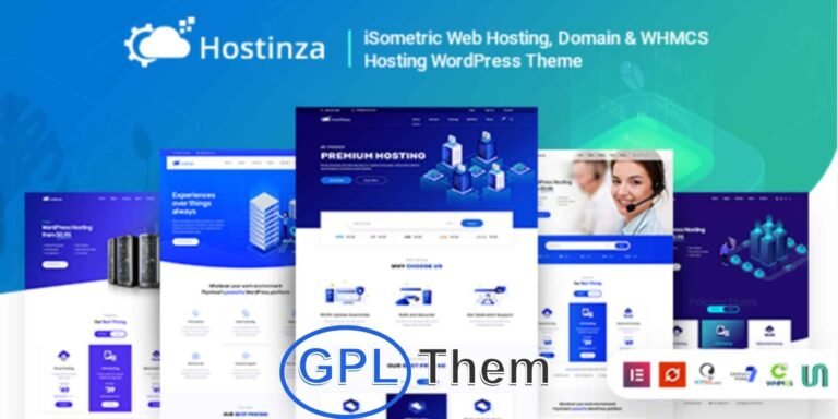 Hostinza – Isometric Web Hosting & WHMCS WordPress Theme Hostinza is a clean, modern, and fully responsive WordPress theme specifically designed for web hosting companies and IT service providers. Featuring a sleek isometric design, Hostinza is ideal for businesses offering shared hosting, VPS, dedicated servers, domain registration, cloud hosting, and related services.