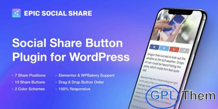 Epic Social Share Button for WordPress – Boost Social Engagement Instantly Epic Social Share Button is a powerful WordPress plugin designed to supercharge your website's social media visibility. With support for 15+ popular social networks—including Facebook, Twitter, LinkedIn, WhatsApp, Pinterest, and more—you can easily add stylish, customizable share buttons to your posts, pages, and media content.