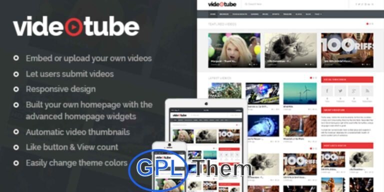 VideoTube – Responsive WordPress Theme for Video Sharing & Uploads Looking to launch your own video sharing platform or build a sleek video portfolio website? VideoTube is a powerful and fully responsive WordPress theme designed for creators, curators, and video enthusiasts.