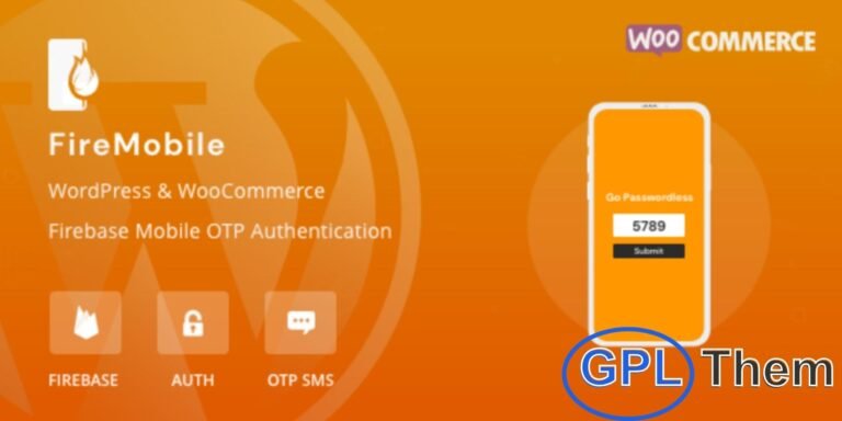 FireMobile – Firebase Mobile OTP Authentication for WordPress & WooCommerce FireMobile is a powerful OTP (One-Time Password) authentication plugin for WordPress and WooCommerce that enables secure, passwordless login and registration using mobile numbers. Eliminate the need for usernames, passwords, or email—simplify user access with fast and secure mobile verification via Firebase.