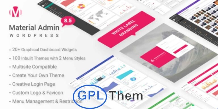 Material – White Label WordPress Admin Theme Material is a powerful and modern WordPress admin theme designed for developers, agencies, and freelancers who want to fully white-label the WordPress dashboard. With a clean, material-inspired interface, this advanced admin theme allows you to customize the backend experience for clients and teams, delivering a more professional and branded look.