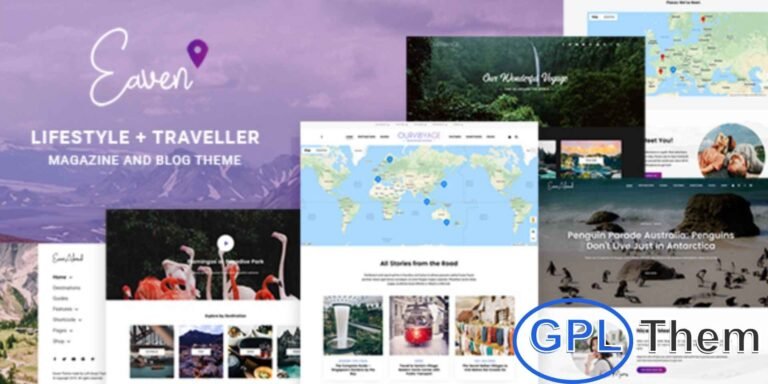 Eaven – Travel Blog & Lifestyle Magazine WordPress Theme Eaven is a stylish and feature-rich WordPress theme crafted for travel bloggers, lifestyle influencers, and online magazines. Designed with the latest web design trends in mind, Eaven offers a clean and modern layout that highlights your stories, adventures, and experiences beautifully.