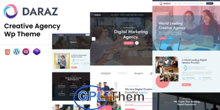Daraz – Creative Software & Digital Agency WordPress Theme Daraz is a modern and visually striking WordPress theme built with Elementor, designed specifically for software companies, tech startups, and creative digital agencies. With its clean layout and innovative design, Daraz offers a professional platform to showcase your services, projects, and team.