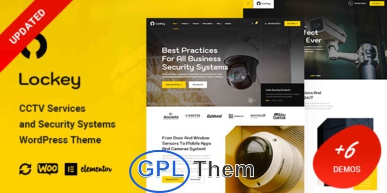Lockey – CCTV, Security Systems & Alarm Services WordPress Theme Lockey is a sleek, modern, and highly customizable WordPress theme designed specifically for CCTV services, home security systems, alarm installation companies, and other security-related businesses.