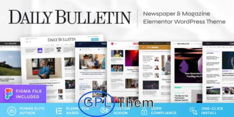 Daily Bulletin – Modern Newspaper & Magazine WordPress Theme Daily Bulletin is a cutting-edge WordPress theme designed for news portals, online magazines, editorial blogs, and digital newspapers.