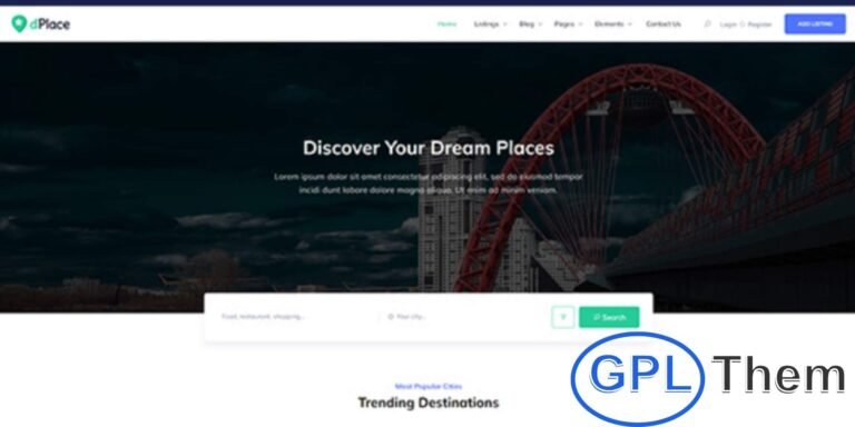 dPlace by Directorist – Travel & Tourism Directory WordPress Theme dPlace is a feature-rich and mobile-responsive WordPress directory theme designed specifically for travel agencies, tourism directories, and tour booking platforms.