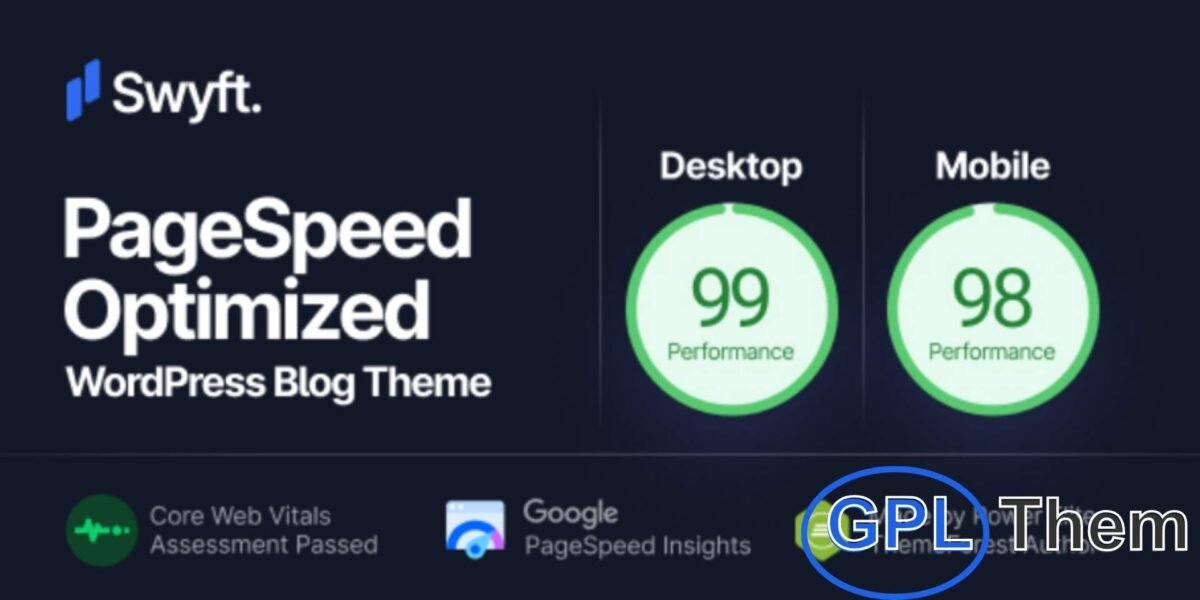 Swyft – Fast & Lightweight WordPress Blog Theme Swyft is a PageSpeed-optimized WordPress theme designed for bloggers who value performance, clean design, and easy readability.