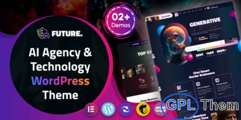 Future – AI & Tech Startup WordPress Theme Future is a cutting-edge WordPress theme crafted for AI startups, tech companies, digital agencies, and software firms. Designed with performance and flexibility in mind, Future features one-click demo import, RTL support, and unlimited color customization to match your brand perfectly.