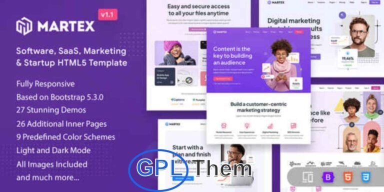 Martex – SaaS, Software & Startup Landing Page WordPress Theme Martex is a sleek and modern WordPress theme designed specifically for SaaS companies, software startups, mobile apps, and tech-based businesses. Whether you're launching a new web application or promoting a digital product, Martex offers everything you need to create a high-converting landing page.