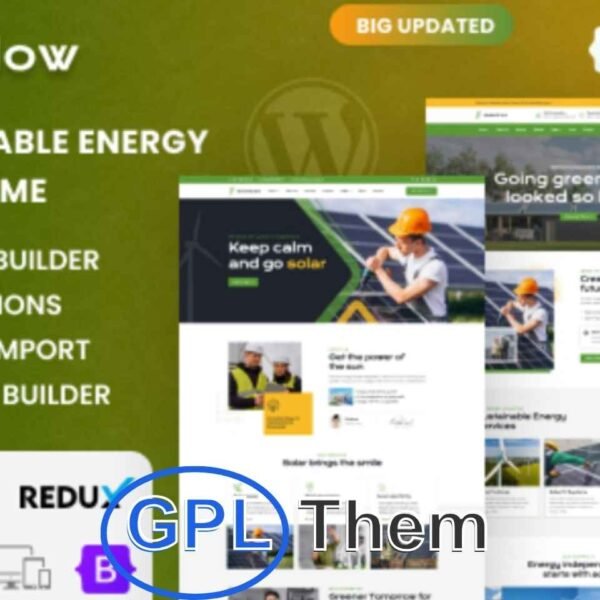 Solarglow – Solar & Renewable Energy WordPress Theme Solarglow is a clean, modern, and purpose-built WordPress theme designed for solar energy companies, renewable energy projects, and green technology businesses. Whether you specialize in solar panel installations, wind power solutions, or sustainable energy consulting, Solarglow offers the tools to build a professional and impactful online presence.
