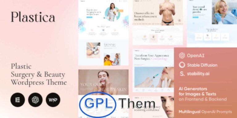 Plastica – Plastic Surgery & Medical Beauty WordPress Theme Plastica is a modern, elegant, and fully responsive WordPress theme specially designed for plastic surgery clinics, cosmetic centers, dermatology practices, and other medical and wellness businesses. With a clean and professional layout, Plastica helps you build trust with potential clients and present your services with clarity and sophistication.
