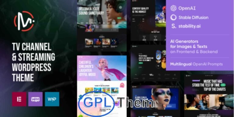 MediaFlex – TV Channel, Video Streaming & Entertainment WordPress Theme MediaFlex is a vibrant and modern WordPress theme designed for the dynamic world of entertainment. Perfectly suited for TV channels, online video streaming platforms, music channels, podcast websites, online radio stations, and entertainment blogs, this theme brings a bold and colorful aesthetic with high-end functionality.