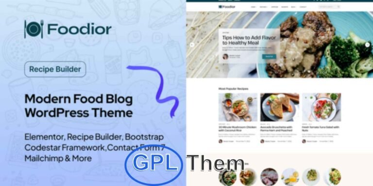 Foodior – Clean and Elegant Food Blog WordPress Theme Foodior is a beautifully crafted WordPress theme tailored for food bloggers, cooking enthusiasts, nutrition experts, and small culinary brands.
