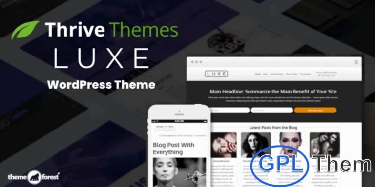 Luxe – Minimal, Conversion-Focused WordPress Theme by Thrive Themes Luxe by Thrive Themes is a clean, minimal WordPress theme designed to deliver a clutter-free, elegant experience that prioritizes content and performance.