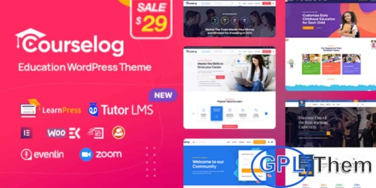 Courselog – LMS & Education WordPress Theme for Online Learning Courselog is a powerful and feature-rich Education WordPress Theme built for a wide range of educational purposes. Whether you're creating an online learning platform, university website, school portal, LMS (Learning Management System), or event-based educational site, Courselog provides all the tools you need to succeed.