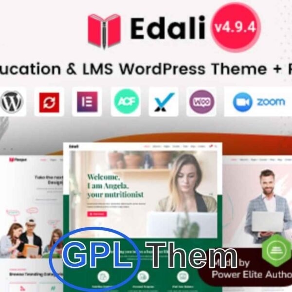 Edali – Online Courses, Coaching & Education LMS WordPress Theme Edali is a powerful and feature-rich Education LMS WordPress Theme built for online learning platforms, coaching centers, schools, universities, and training institutes. Designed with Elementor and LearnPress, Edali provides all the essential tools to launch and manage online courses with ease.