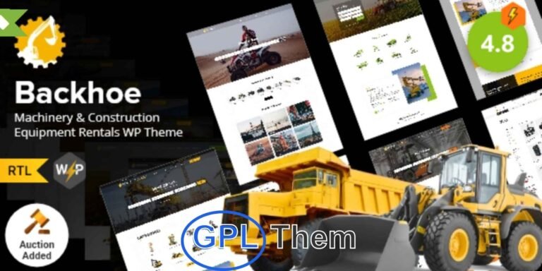 Backhoe – Construction & Equipment Rentals WordPress Theme Backhoe is a robust and versatile WordPress theme designed specifically for construction equipment rental businesses, machinery dealers, and industrial service providers.