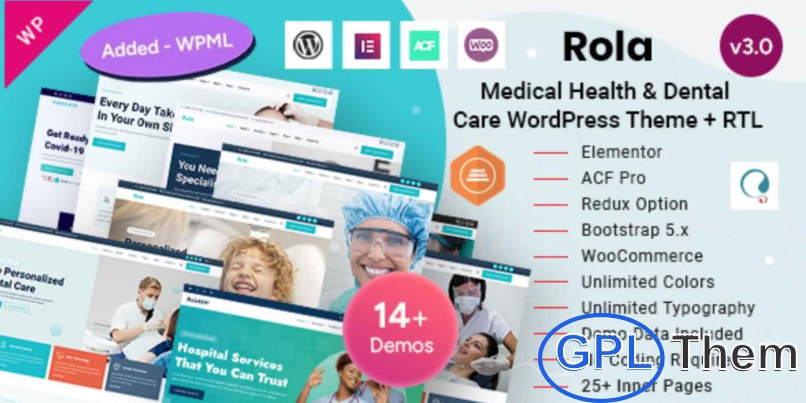 Rola – Medical Health & Dental Care Elementor WordPress Theme Rola – Medical, Dental & Healthcare WordPress Theme Rola is a modern and fully responsive WordPress theme designed specifically for medical professionals and healthcare institutions. Ideal for dental clinics, hospitals, doctor’s offices, medical centers, cosmetic surgery practices, labs, pharmacies, and wellness centers — Rola helps you build a professional online presence with ease.
