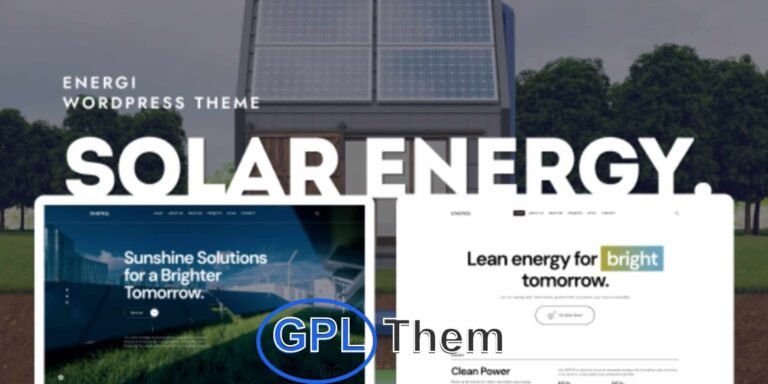 Energie – Solar and Renewable Energy WordPress Theme Energie is a modern and professionally designed WordPress theme tailored for solar energy, renewable energy, and environmental service businesses.