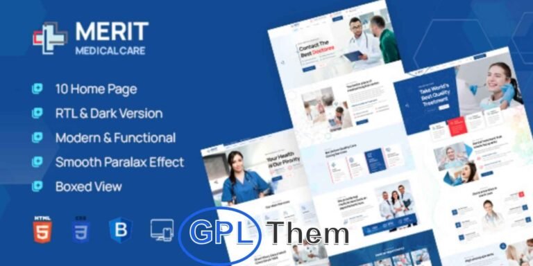 Merit – Health & Medical WordPress Theme (RTL Ready) Merit is a versatile and professional Health & Medical WordPress theme designed for hospitals, clinics, healthcare centers, and medical professionals.