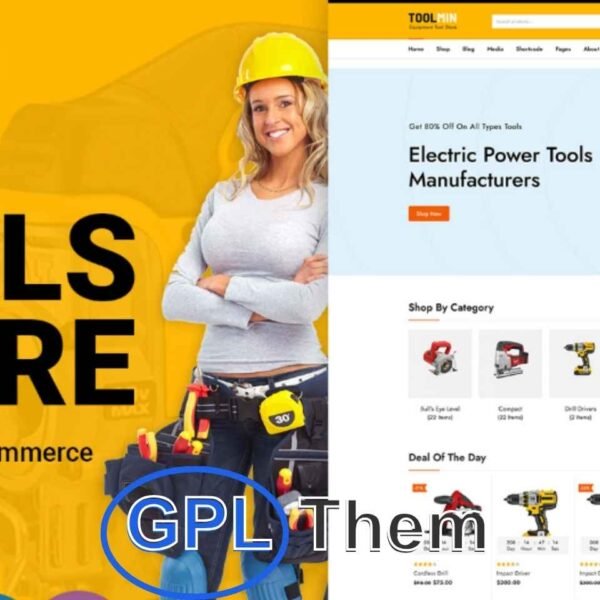 ToolMin – Power Equipment & Tools WooCommerce Theme ToolMin is a modern WooCommerce WordPress theme specifically crafted for online stores selling power tools, hardware, industrial equipment, and construction accessories.
