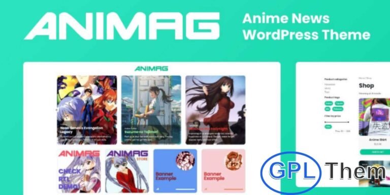 ANIMAG – Anime News & Reviews WordPress Theme ANIMAG is a modern and feature-rich WordPress theme designed for anime enthusiasts, bloggers, and content creators. Built with Bootstrap 4 and powered by Advanced Custom Fields (ACF) Pro, this theme makes it easy to launch an engaging anime news website with custom post types, review scores, and flexible layout options.