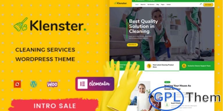 Klenster – Cleaning Services WordPress Theme Klenster is a professionally designed WordPress theme tailored for cleaning service providers and maintenance businesses. Whether you run a cleaning company, maid service, laundry, car wash, or handyman service, Klenster offers the perfect solution to showcase your work and attract new clients.