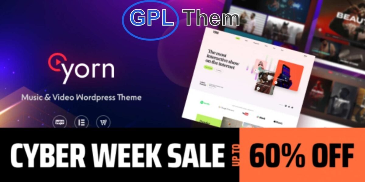 Yorn – Multipurpose Music, Video & eCommerce WordPress Theme Yorn is a visually captivating and highly versatile WordPress theme designed for music, video, and a wide range of eCommerce websites. Fully compatible with WooCommerce, Yorn comes equipped with stunning shop layouts, customizable elements, and a responsive design that looks flawless on all devices.