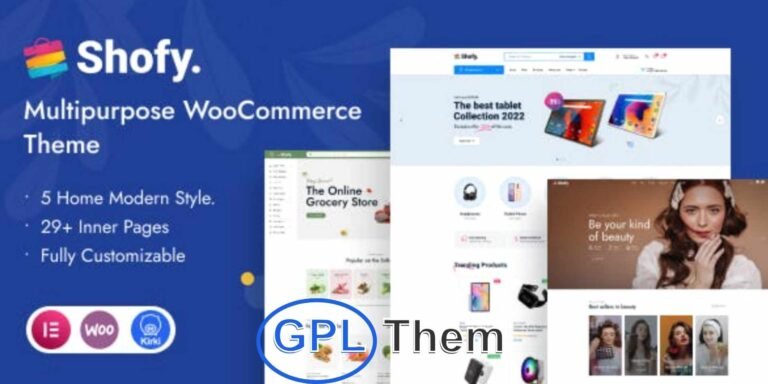 Shofy – Multipurpose WooCommerce WordPress Theme with RTL Support Shofy is a highly customizable and feature-rich WooCommerce WordPress theme designed to help you build a stunning and fully functional online store.