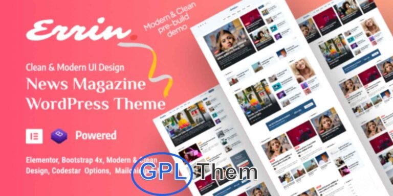 Errin – Modern WordPress Theme for Newspapers, Magazines & Personal Blogs Errin is a sleek and responsive WordPress theme crafted for newspapers, online magazines, and personal blogs. With its clean layout and contemporary design, Errin ensures your content stands out—whether you're sharing breaking news, lifestyle articles, or personal stories.