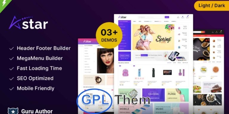 A-Star – Multipurpose WooCommerce Store Theme A-Star is a versatile and feature-rich WooCommerce theme designed to help you build stunning and highly functional online stores with ease. Ideal for a wide range of eCommerce businesses, A-Star combines elegant design with an intuitive user interface and smooth navigation.