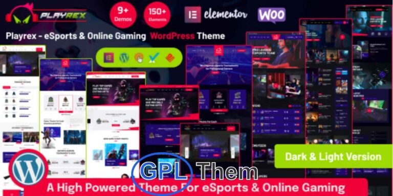 Playrex – eSports & Gaming WordPress Theme for Teams, Tournaments & Magazines Playrex is a powerful and modern WordPress theme crafted specifically for the eSports and gaming community. Whether you're building a professional gaming team website, launching an online magazine, or organizing an eSports tournament, Playrex offers everything you need to stand out in the competitive gaming space.