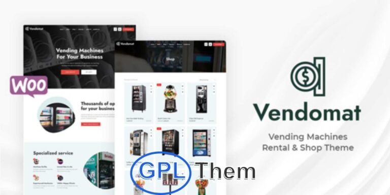 Vendomat – Vending Machine WooCommerce WordPress Theme Vendomat is a modern and purpose-built WooCommerce WordPress theme tailored for vending machine businesses. Whether you're selling snacks, beverages, electronics, or automated retail solutions, Vendomat helps you present your products with clarity and professionalism.