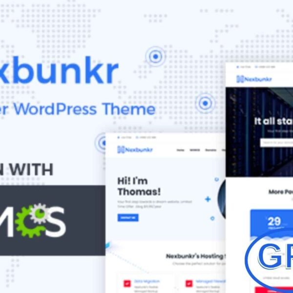 Nexbunker – Hosting & Server Company WordPress Theme with WHMCS Integration Nexbunker is a powerful and professional WordPress theme tailored for hosting companies, data centers, and server providers. Designed with WHMCS integration, it delivers a seamless user experience for domain registration, billing, and hosting management.