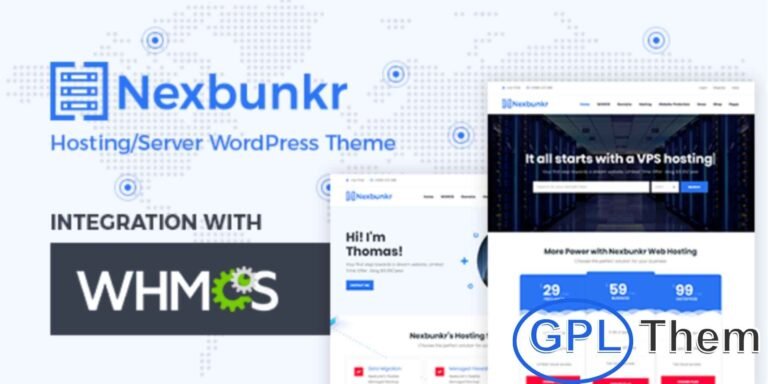 Nexbunker – Hosting & Server Company WordPress Theme with WHMCS Integration Nexbunker is a powerful and professional WordPress theme tailored for hosting companies, data centers, and server providers. Designed with WHMCS integration, it delivers a seamless user experience for domain registration, billing, and hosting management.