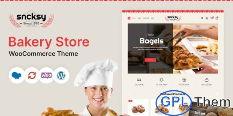 Sncksy – Bakery & Cake Shop WooCommerce Theme Sncksy is a beautifully designed WooCommerce WordPress theme tailored for bakeries, cake shops, pastry stores, chocolatiers, and confectionery businesses.