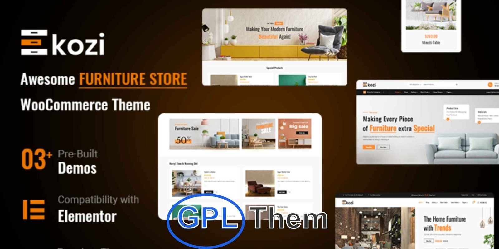 Ekozi – Furniture Elementor WooCommerce Theme Ekozi – Modern Furniture & Home Decor WooCommerce Theme Ekozi is a sleek and stylish Elementor-based WooCommerce WordPress theme designed for furniture stores, interior design shops, and home décor businesses.