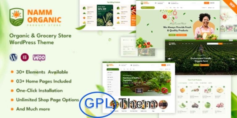 Namm – Organic Grocery Store & Agriculture WordPress Theme Namm is a vibrant and versatile WordPress theme designed for organic food stores, grocery shops, and agricultural businesses.