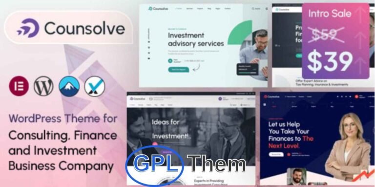 Counsolve – Business Consulting & Investment WordPress Theme Counsolve is a modern and professional WordPress theme tailored for consulting and investment firms. Perfect for business consultants, financial advisors, marketing agencies, insurance brokers, accountants, and HR professionals, this theme offers everything you need to build a powerful online presence.