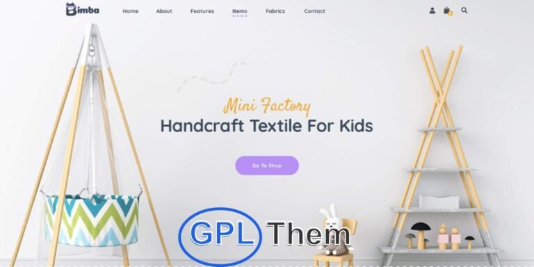 Bimba – Handmade & Craft WooCommerce Theme for Artisan Shops Bimba is a modern, clean, and lightweight WooCommerce WordPress theme designed specifically for handmade and craft stores. Perfect for selling children's and home textiles, designer kids' clothing, fair trade toys, handmade gifts, and artisan decor, Bimba helps you build a beautiful and functional online store with ease.