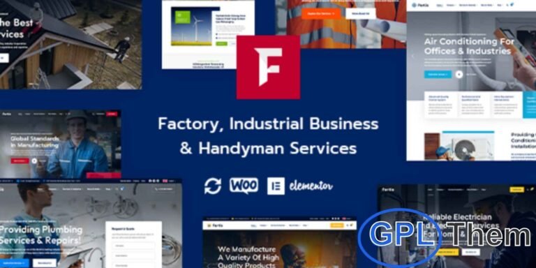 Fortis – Industrial, Factory & Handyman Services WordPress Theme Fortis is a powerful and modern multipurpose WordPress theme built specifically for industrial and service-oriented businesses. Perfectly suited for construction companies, handyman services, home repair, factories, petroleum and gas industries, manufacturing, and other related sectors, Fortis delivers a professional online presence with ease.