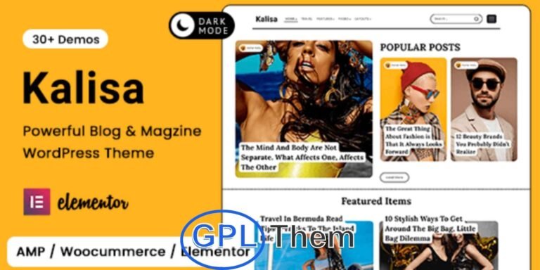 Kalisa – Stylish Blog & Magazine WordPress Theme for Fashion, Lifestyle, and Beauty Kalisa is a beautifully designed WordPress theme perfect for personal blogs, online magazines, and lifestyle websites.