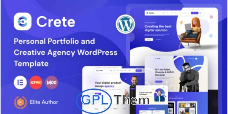 Crete – Creative Portfolio & Agency WordPress Theme Crete is a sleek and modern WordPress theme designed for personal portfolios, freelancers, and creative agencies. Whether you're a designer, developer, artist, or studio, Crete helps you showcase your work in a clean and professional way.