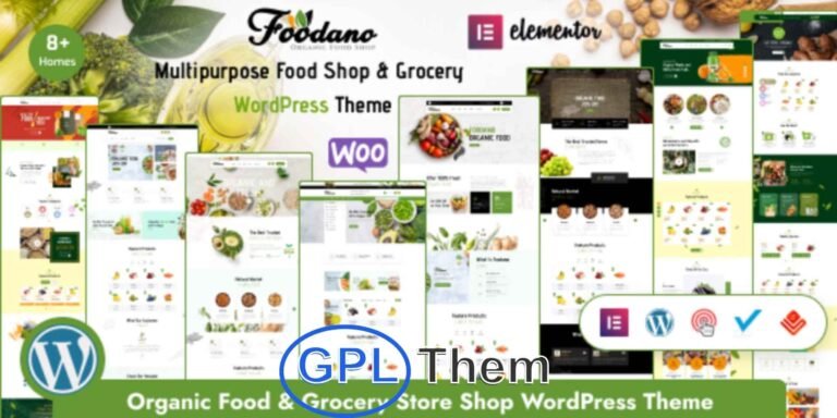 Foodano – Natural Food & Grocery WordPress Theme Foodano is a beautifully designed WordPress theme tailored for online grocery stores, organic food shops, and natural product retailers. Ideal for selling organic groceries, bio products, farm-fresh goods, and health-focused items, this theme includes all the essential features to support seamless shopping experiences and quick checkouts.