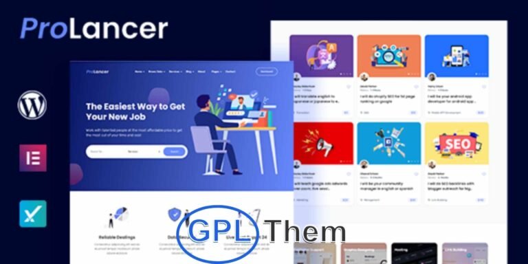 Prolancer – Freelance Marketplace WordPress Theme Prolancer is a powerful and feature-rich Freelance Marketplace WordPress theme built to help you create platforms like Fiverr, Upwork, or Freelancer.