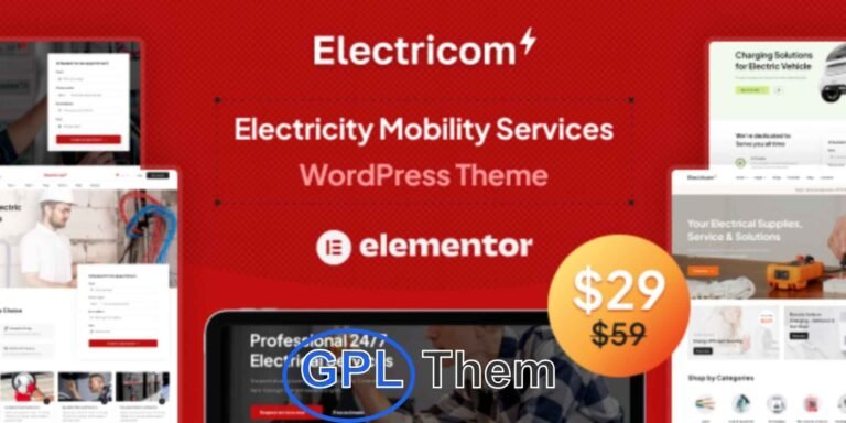 Electricom – Electric Mobility & Electrical Services WordPress Theme Electricom is a powerful and modern WooCommerce WordPress theme designed specifically for electric mobility services, electricians, electrical repair businesses, and electricity companies. Ideal for showcasing services such as EV charging stations, electric car dealerships, and green energy solutions, Electricom offers a professional layout tailored to the energy and technology industries.