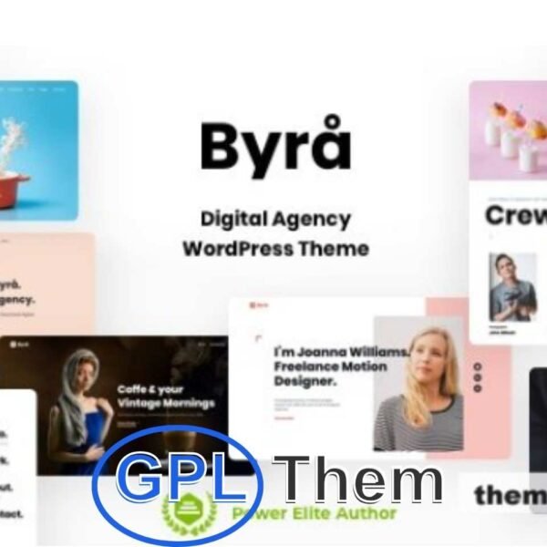 Byra – Minimal Portfolio WordPress Theme for Creative Agencies Byra is a clean and modern WordPress theme designed for creative agencies, digital studios, freelancers, and professionals looking to showcase their portfolio with style.